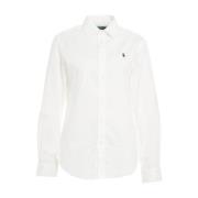 Polo Ralph Lauren Vit Logobroderad Skjorta Aw24 White, Dam