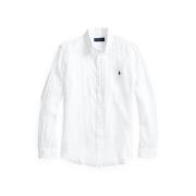 Polo Ralph Lauren Vit Linne Slim Fit Skjorta White, Herr