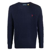 Polo Ralph Lauren Lyxigt Ull Cashmere Stickat Blue, Herr