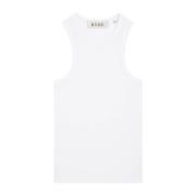 Róhe Rib Tank Top i Optic White White, Dam