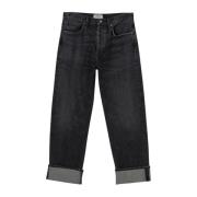 Agolde Retro Löst Straight Jeans med Manschett Black, Herr