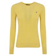 Polo Ralph Lauren Gul Flätad Tröja Yellow, Dam