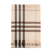 Burberry Ikonisk Check Cashmere Scarf Beige, Herr