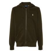 Polo Ralph Lauren Bomull Zip Hoodie med Broderat Logotyp Green, Herr