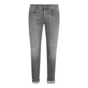 Dondup Grå Jeans Höj Modern Man Stil Gray, Herr