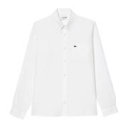 Lacoste Linneskjorta Must-Have Minimal Stil White, Herr