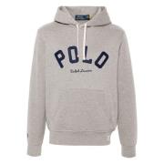 Polo Ralph Lauren Broderad Logotyp Bomullsmix Hoodie Gray, Herr