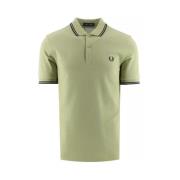 Fred Perry Klassisk Pikétröja med Dubbel Rand Green, Herr