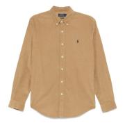 Polo Ralph Lauren Broderad Bomullsskjorta Beige, Herr