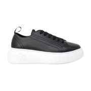 Armani Exchange Casual Faux Läder Sneakers Black, Dam