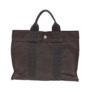 Hermès Vintage Pre-owned Canvas handvskor Gray, Dam