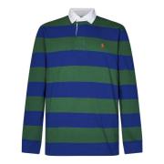 Polo Ralph Lauren Grön Randig Långärmad Rugby Polo Tröja Green, Herr