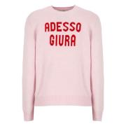 Saint Barth Rosa Ullblandning Crew Neck Tröja Pink, Dam