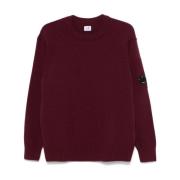 C.p. Company Lamull Crewneck Tröja med Ficka Red, Herr