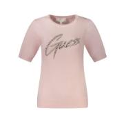 Guess Rosa Viskos Pullover Tröja Pink, Dam