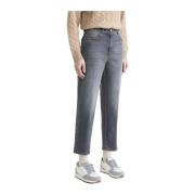 Peserico Bekväm bomullsdenim jeans Gray, Dam