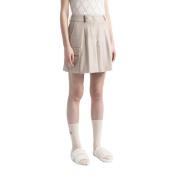 Peserico Ull och viskos shorts med veck Beige, Dam