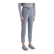 Peserico Needlecord denim cigarettbyxor Blue, Dam