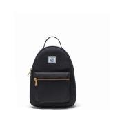 Herschel Svart Mini Ryggsäck med Randig Fodring Black, Unisex