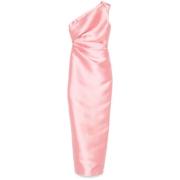 Solace London Rosa One-Shoulder Maxi Klänning Pink, Dam