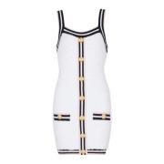 Balmain Knäppt Miniklänning White, Dam