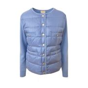 Moncler Blå Kofta med Dunfylld Framsida Blue, Dam