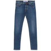 Jacob Cohën Blå Distressed Denim Slim Fit Jeans Blue, Herr