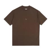 ROA Svart Logo Tee Lätt Bomull Jersey Brown, Herr