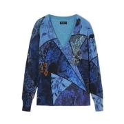 Desigual Elegant Viscose Blend Sweater Multicolor, Dam