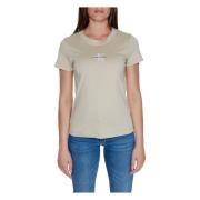 Calvin Klein Jeans Monologo Tee Höst/Vinter Kollektion Bomull Beige, D...