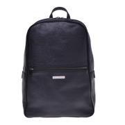 Baldinini Backpack in blue tumbled leather Black, Herr