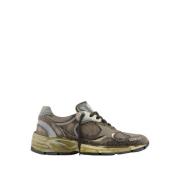 Golden Goose Khaki Dad Sneakers - Läder - Rund Tå Multicolor, Herr