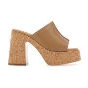 Stella McCartney Matt Skyla Mules med Medium Klack Brown, Dam