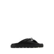 Alexander Wang Svart läder Dome Thong tofflor Black, Dam