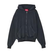 032c Luster Zip-Up Hoodie Black, Herr