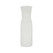 Sportmax Vadderad Jersey Klänning Cariddi Stil White, Dam