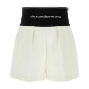 Alexander Wang Vita Bomullsblandnings Shorts White, Dam