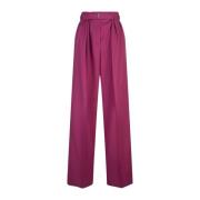 Lanvin Rosa Wide-Leg Ullbyxor Pink, Dam