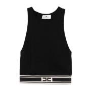 Elisabetta Franchi Svart Ärmlös Racerback Topp Black, Dam