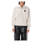 Isabel Marant Étoile Ecru Stickat Rozz Half Zip Fleece Gray, Dam