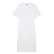 Róhe Vit Jersey Fitted T-shirt Klänning White, Dam