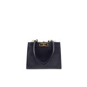 Carolina Herrera Lyxig Shoppingväska med Initialer Insignia Black, Dam