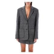 The Garment Rutig ullblazer svart vit koll Gray, Dam