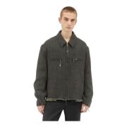 Yohji Yamamoto Chevron Weave Fringe Blouson Jacka Brown, Herr