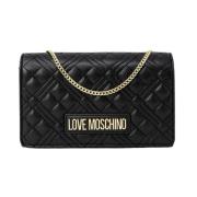 Love Moschino Strukturerad Polyuretan Handväska Black, Dam