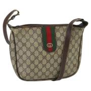 Gucci Vintage Pre-owned Canvas axelremsvskor Beige, Dam