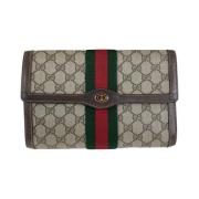 Gucci Vintage Pre-owned Canvas kuvertvskor Beige, Dam