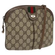 Gucci Vintage Pre-owned Canvas axelremsvskor Beige, Dam