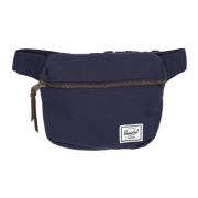 Herschel Randig Bum Bag med läder dragkedja Blue, Herr