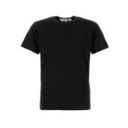 Comme des Garçons Play Svart Bomull T-shirt med Crew Neck Black, Herr